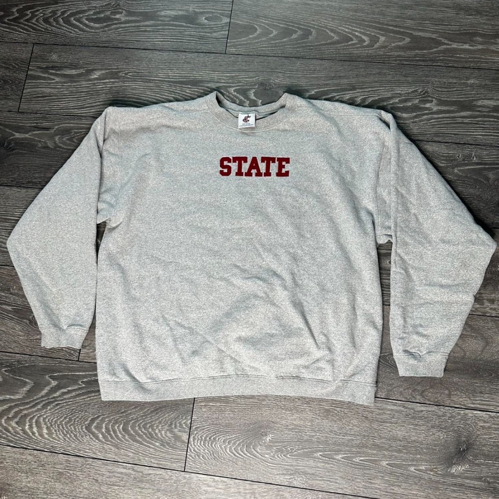 90’s Cougar Light Gray Crewneck Sweater with Red STATE